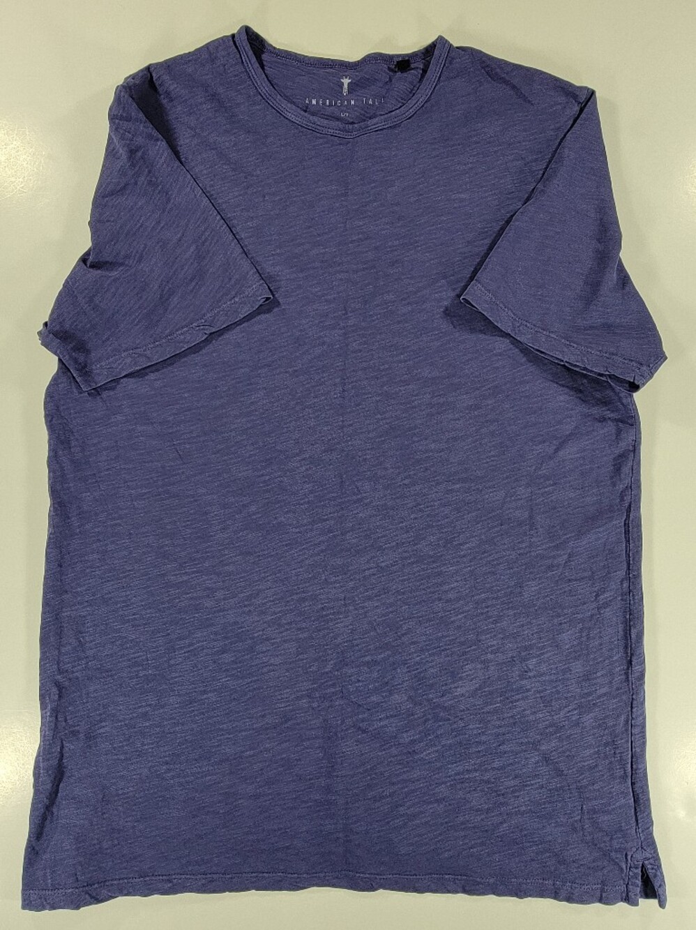 American Tall Mens T-Shirt Tee Blue Round Neck Large Tall LT Cotton Stretch